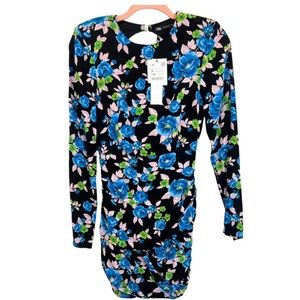 NWTs Zara Floral Print Mini Dress with Back Cutout Size Small